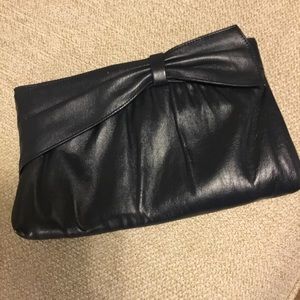 Navy Leather Clutch Bag Purse
